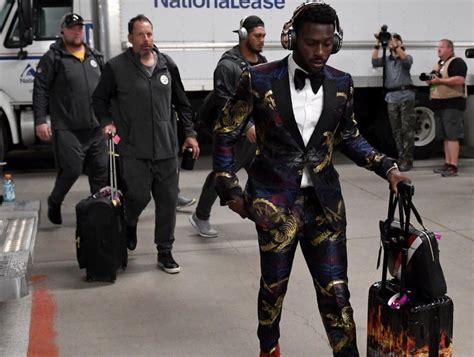 antonio brown with a gucci suit|Antonio Brown showed up to Steelers' opener wearing Gucci .